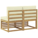 vidaXL 2 Pièce Sofa de milieu extérieur Bois d'Acacia Massif Blanc
