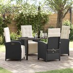 vidaXL Ensemble de salle à manger pour jardin 5 Pièces Noir polyrotin
