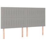 vidaXL Tête de lit à LED Gris clair 200x5x118/128 cm Tissu