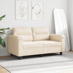 vidaXL Canapé à 2 places Beige 120 cm Tissu microfibre