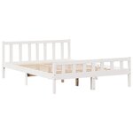 vidaXL Lit bibliothèque sans matelas blanc 150x200 cm bois pin massif