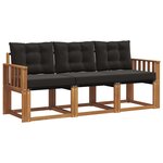 vidaXL Ensemble de canapés d'extérieur 3 pc Naturel et Noir