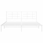 vidaXL Cadre de lit métal avec tête de lit blanc 183x213 cm