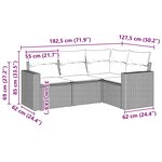 vidaXL Salon de jardin 4 Pièces avec coussins noir résine tressée