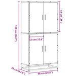 vidaXL Buffet haut chêne marron 68x35x139 cm bois d'ingénierie