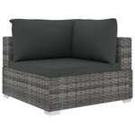vidaXL Salon de jardin 6 Pièces avec coussins résine tressée gris