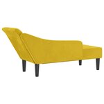 vidaXL Chaise longue avec coussins jaune velours