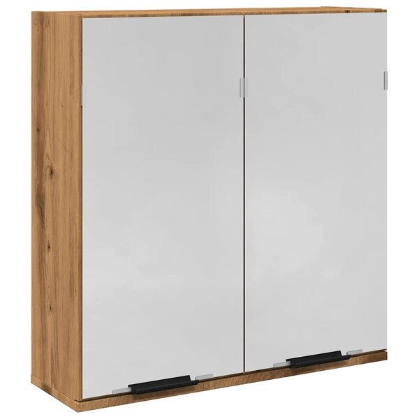 vidaXL Armoire à miroir de salle de bain chêne artisanal 64x20x66 5 cm