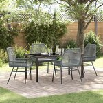 vidaXL Ensemble de salle à manger pour jardin 5 Pièces Gris polyrotin