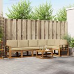 vidaXL Ensemble de canapés d'extérieur 7 pc Naturel et Beige