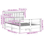 vidaXL Lit bibliothèque sans matelas cire marron 135x190 cm pin massif