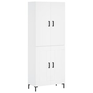 vidaXL Buffet haut Blanc 69 5x34x180 cm Bois d'ingénierie
