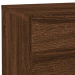 vidaXL Table de chevet avec lumières LED chêne marron 70x36x40 5 cm