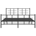 vidaXL Cadre de lit métal sans matelas avec pied de lit noir 150x200cm