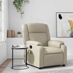 vidaXL Fauteuil de massage inclinable crème similicuir