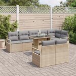 vidaXL Ensemble de canapé de jardin 9 Pièces beige et gris clair