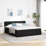 VidaXL Cadre de lit ottoman avec matelas noir 180x200cm tissu