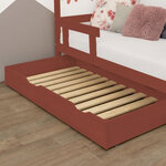 Tiroir de lit 80 x 180 avec sommier BUDDY - rouge brique