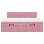 vidaXL Cadre de lit ottoman avec matelas rose 200x200 cm velours