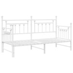 vidaXL Cadre de lit de jour avec tête de lit Blanc 75 x 190 cm Acier