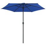 vidaXL Parasol de jardin et mât en aluminium 270x246 cm Bleu azuré