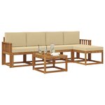 vidaXL Ensemble de canapés d'extérieur 6 Pièces Naturel et Beige
