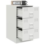 vidaXL Table de chevet blanc 34 5x39x62 cm acier