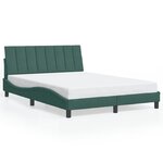 vidaXL Cadre de lit sans matelas vert foncé 140x200 cm velours