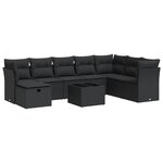 vidaXL Salon de jardin 9 Pièces avec coussins noir résine tressée