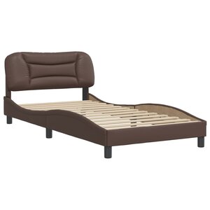 vidaXL Cadre de lit avec tête de lit Marron 100x200 cm Similicuir