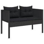 vidaXL Ensemble de Canapé d'Extérieur - Noir Rotin  Bois Moyen Durable