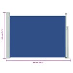 vidaXL Auvent latéral rétractable de patio 120x500 cm Bleu