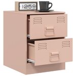 vidaXL Tables de chevet 2 Pièces rose 34 5x39x44 cm acier