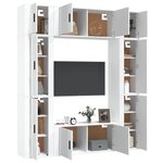 vidaXL Ensemble de meubles TV 8 Pièces Blanc Bois d'ingénierie