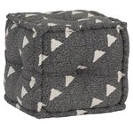 Vidaxl poufs et tapis 3 pcs tissu à rayures