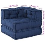 vidaXL Coussin Bleu 70 x 70 x 54 cm Polyester