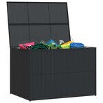 vidaXL Boîte de rangement de jardin noir 150x100x100 cm résine tressée