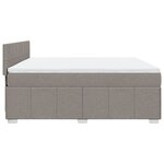 vidaXL Sommier à lattes de lit avec matelas Taupe 180x200 cm Tissu