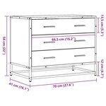 vidaXL Armoire à tiroirs noir 70x41x56 cm bois d'ingénierie