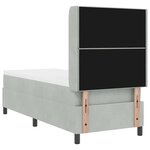 vidaXL Lit à Ressorts avec Matelas LED Gris clair 80 x 200 cm Velours