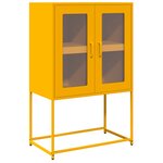vidaXL Buffet haut jaune moutarde 68x39x107 cm acier