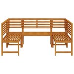 vidaXL Ensemble de banc de jardin 5 Pièces Marron Bois d'acacia massif