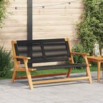 vidaXL Mobilier de jardin Noir 78 x 122 x 73cm Bois d'acacia massif