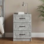 vidaXL Cabinet de chevet Gris béton 43 x 41 x 63 5 cm