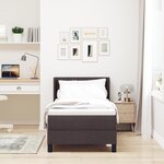 vidaXL Lit boxspring avec matelas Marron foncé 80 x 200 cm