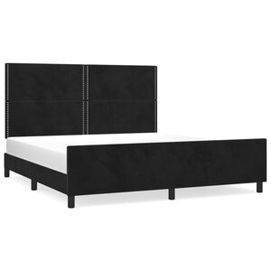 vidaXL Cadre de lit avec tête de lit Noir 180x200 cm Velours