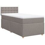 vidaXL Sommier à lattes de lit avec matelas Taupe 100x200 cm Tissu