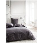 Parrure de lit uni fusain 100  Satin de coton 240 x 260 cm