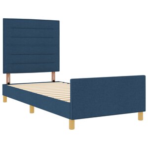 Cadre de lit en tissu bleu vidaXL 100x200 cm