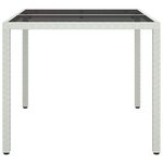 vidaXL Table de jardin pour repas Blanc 90 x 90 x 75 cm Poly rotin